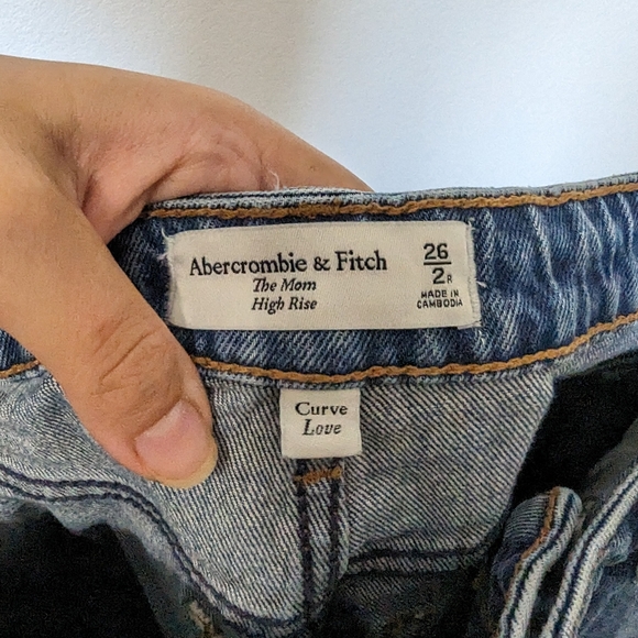 Abercrombie & fitch curve love mom high rise denim jeans distressed size 26 - Picture 6 of 7